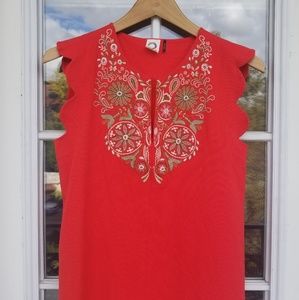 Akemi + Kin scalloped cap sleeve blouse